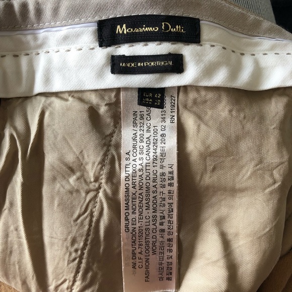 MASSIMO DUTTI cigarette-fit 100% wool trousers in colour camel - Picture 2 of 6